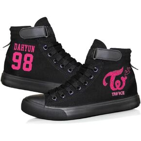 Kpop Twice Shoes Unisex Canvas Sneakers Tzuyu Mina Momo Sana Dahyun Chaeyoung High Top Lace ups Casual Walking Shoes