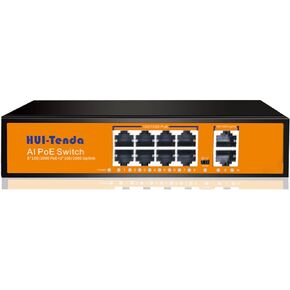 GERRIT 8 Port Gigabit PoE Switch, 8 Ports PoE+@120W, 2 Uplink Port, 802.3af/at, VLAN Mode, Fanless.Desktop or Wall Mount, Large