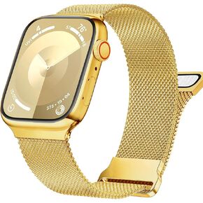Metal Band Compatible with Apple Watch Band 49mm 45mm 44mm 42mm, Breathable Adjustable Magnetic Stainless Steel Apple Watch Bands for Women & Men Series Ultra 2/Ultra 9 8 7 6 5 4 3 2 1 SE