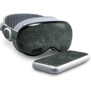 Carbon Fiber Skin Compatible with Apple Vision Pro - Green Stone - Premium 3M Vinyl Protective Wrap Decal Cover - Easy to Apply | Crafted in The USA by MightySkins