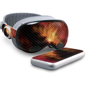 Carbon Fiber Skin Compatible with Apple Vision Pro - Spacial Overload - Premium 3M Vinyl Protective Wrap Decal Cover - Easy to Apply | Crafted in The USA by MightySkins