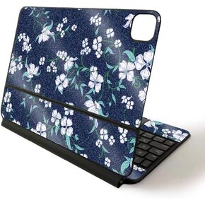 Mighty Skins Glossy Glitter Skin Compatible with Magic Keyboard iPad Pro 11-inch (2020) - White Freesia | Protective, Durable High-Gloss Glitter Finish | Easy to Apply | Made in The USA
