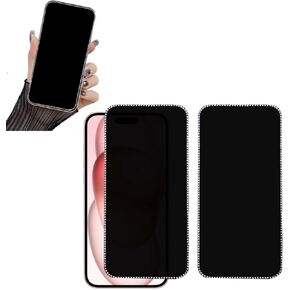 قطعتان من واقي شاشة الخصوصية اللامع لهاتف iPhone 14 Pro max/iPhone 15 Plus، بدلة من الزجاج المقوى اللامع المضاد للتجسس لهاتف iPhone 14 Pro max/iPhone 15 Plus 6.7 بوصة