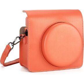 Phetium Protective Case for Fujifilm Instax Square SQ1 Instant Film Camera, Soft PU Leather Bag with Adjustable Shoulder Strap (Orange)