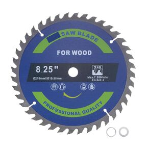 Circular Saw Blade - [8 1/4-inch x 60 Teeth x 5/8-inch Arbor] Circular Cutting Blade with 5/8" to 3/8" Washer Adapter for Woodworking Plastic Use, 0.08-inch Kerf