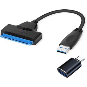 2IN1 sata to USB 3.0 cable, Sata to USB adapter Compatible for 2.5" HDD & SSD Hard drive reader-External Hard drive converter/Hard drive to USB adapter.