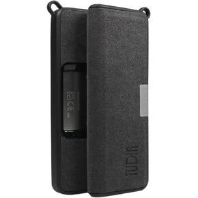 TUDIA Travel Leather Case Compatible with KardiaMobile 6L, Durable Leather Magnetic Closure with Key Holder Lightweight Slim Full Body Protective Carrying Case (Black) in Kuwait