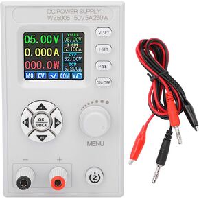 WZ5005 DC Regulated Power Supply, High Definition LCD screen with 4Digit Display Power Supply DC6-55V, ABS Material