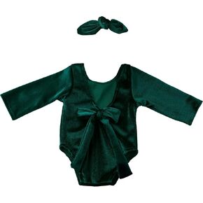 Holibeat Newborn Girl Mermaid Photography Props Baby Girl Photoshoot Outfits (green-purple)