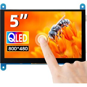 شاشة ELECROW مقاس 5 بوصات تعمل باللمس وشاشة QLED 800x480 لشاشة Raspberry Pi Jetson Nano Banana Pi الصغيرة لألعاب العمل والسفر in Kuwait