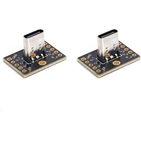 2pcs USB Type C Breakout Board-Vertical Female Connector USB Type C Connector Board PCB Converter Board