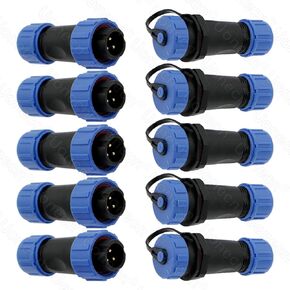 SP13 IP68 Waterproof 3-Pin Power Connector 5 Sets Circular Kit Male Plug Female Socket LED High Power Connectors