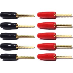 CESS Banana Pin Plug Open Screw Type Cable Connector - Tip Banana Plugs (10 Pack)