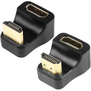 GELRHONR 360 Degree U Shape HDMI Adapter,HDMI 2.1 Male to Female 8K@60Hz Connector for Portable Display Monitor Accessories (2 Down Angle)