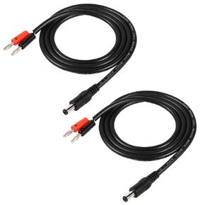 PNGKNYOCN DC 5.5mm x 2.1mm to 4mm Banana Plugs Cable,DC 5521 Male to 4mm Bullet Banana Plug18AWG Cable Connector 3.2FT (2-Pack)