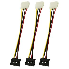 3PCS Computer Power Supply 4 Pin IDE to SATA Power Cable Copper Length 20cm SATA Male IDE Female Hard Disk Drive Power Cable Power Adapter Cables for Computer Hard Disk Drive Optical Drive