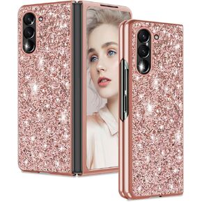 for Samsung Z Fold 6 Case Glitter Galaxy Z Fold 6 Slim Case Sparkle Diamond TPU Bumper Full Body Shockproof Protection Case for Samsung Galaxy Z Fold 6 Phone Case Women Girls Soft Cover 5G (Black)