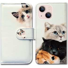 Bcov iPhone 14 Plus Case, Sunflower Bee Flip Phone Case Wallet Cover with Card Slot Holder Kickstand for iPhone 14 Plus