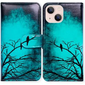 Bcov iPhone 14 Plus Case, Sunflower Bee Flip Phone Case Wallet Cover with Card Slot Holder Kickstand for iPhone 14 Plus