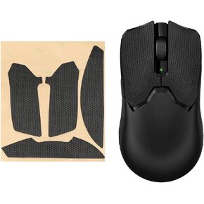 kwmobile Mouse Grip Tape Compatible with Razer Viper V2 Pro Grip Tape - Non-Slip Faux Leather - Black