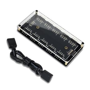 12V 4Pin RGB LED Hub，11 Way 12V 3 Pin RGB Splitter Controller with Acrylic Shell and 3M Adhesive,Used to Expand The Motherboard RGB Interface