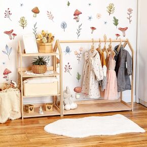 Watercolor Mushroom Wall Decals - Woodland Nursery Wall Stickers for Baby Boys or Girls Room Decor，Forest Wall Stickers Removable，Nursery Playroom Decor.