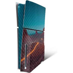 MightySkins Carbon Fiber Skin for PS5 Playstation 5 Slim Disc Edition Console Only - Monument Valley Protective, Durable Textured Carbon Fiber Finish Easy to Apply Made in The USA