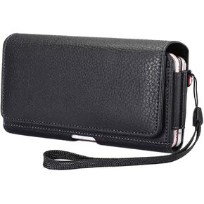 Dual Horizontal Belt Clip Holster 2 Cell Phone Pouch Case Holder for iPhone 13 12 11 XR XS X iPhone 14 Pro Samsung Galaxy S23 S22 S21 5G S20 5G S10 A10e / Google Pixel 6a 7a 5 4a 3a / TCL A3 / Moto E6