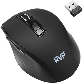 2.4GHz Wireless Mouse, DPI 800/1200/1600, Cordless Mouse for Laptop Computer, Desktop PC, 1x AAA Battery - Black