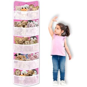 Soft Corner Shelf 5 Tiers | Safe Hanging Organizer | Child-Friendly Wall Mount Storage | for Sundries, Toys, Stuffed Animals, Diapers | for Pantry Closet Bedroom Nursery Organization