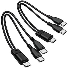 3.3FT Mutil USB C Cable,2in1 Multiple Type C Charging,2A Dual Splitter USB C,USB C to Double USB C Port, Compatible with iPhone 15,iPad Pro,Samsung S24,Google,Android,USB-C Port Devices(Black)