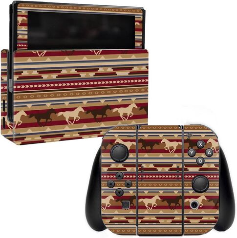 MightySkins Skin Compatible with Nintendo Switch - Western Horses | Protective, Durable, and Unique Vinyl Decal wrap Cover | Easy to Apply, Remove, and Change Styles | Made in The USA in Saudi Arabia