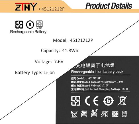 ZTHY 45121212P U4374113PV-2S1P Laptop Battery Replacement for RTDPART Gateway GWTN116-1BL GWTC116-2BL GWTC116-1BK GWTC116-2BK 45121212 3978115 3978115-2S NV-3978115 NV-3978115-2S U4374113PV 41.8Wh in Saudi Arabia