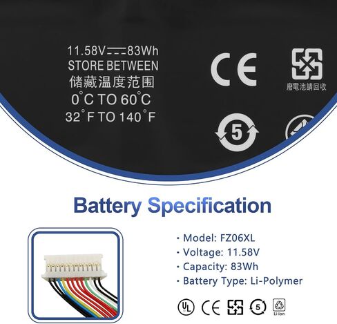 استبدال بطارية الكمبيوتر المحمول FZ06XL لجهاز Hp Spectre x360 2 في 1 Envy 16-h0011TX 16-f0035nr 16-h0006TX 16-h0112nr 16-h0795ng 16-h0018TX 16-f1075ng M47636-2C1 M47636-2D1 M48025 -005 FZ06083XL 7167 مللي أمبير 83 واط ساعة in Saudi Arabia