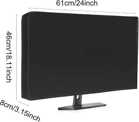 Monitor Dust Cover 22, 23, 24, 25 inch Anti-Static Dustproof Protective Cover for LCD/LED/HD Panel Case Computer Sleeve Compatible with iMac 24“, 22-25" PC, Desktop and TV (22-25inch Black) in Saudi Arabia