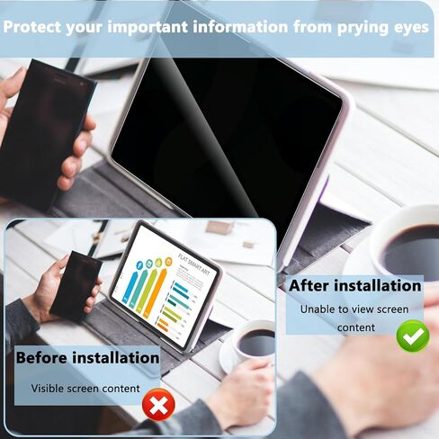 واقي شاشة للخصوصية لجهاز iPad Air 11 بوصة 2024/ iPad Air الجيل السادس، زجاج مقسى مضاد للتجسس 9H، مضاد للخدش، خالٍ من الفقاعات in Kuwait