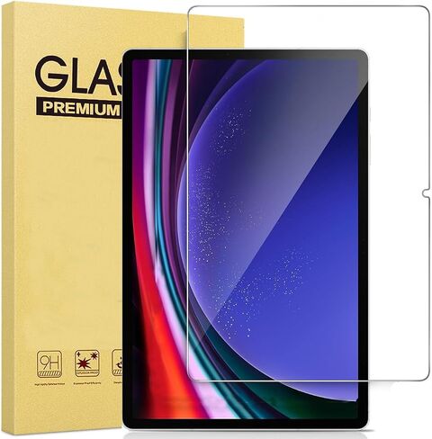 واقي شاشة لجهاز Samsung Galaxy Tab S9 Plus مقاس 12.4 بوصة إصدار 2023 SM-X810/X816B/X818U، واقي غشاء من الزجاج المقسى صلابة 9H، استجابة عالية، شفافية مقاومة للخدش in Kuwait
