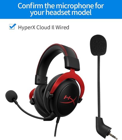 ميكروفون بوم لسماعات الألعاب اللاسلكية Kingston Cloud 2 II Cloud Core Cloud Pro CloudX للكمبيوتر الشخصي 3.5 مم ميكروفون قابل للفصل - ميكروفون ألعاب بديل (أسود) in Kuwait
