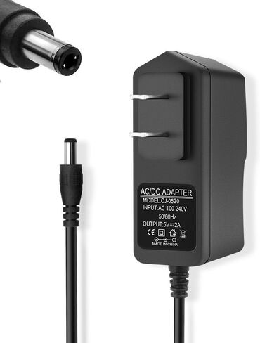 محول إمداد الطاقة 5 فولت 2 أمبير، محول تيار متردد 10 وات 100-240 فولت 50-60 هرتز تيار متردد إلى تيار مستمر، سلك طاقة 5 فولت 2 أمبير، محول طاقة، 5.5 مم × 2.5 مم، قابس مخرج تيار مستمر، أسود in Kuwait