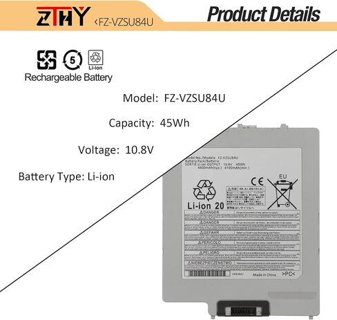 استبدال بطارية الكمبيوتر المحمول ZTHY FZ-VZSU84U FZ-VZSU84AU لسلسلة Panasonic Toughpad FZ-G1 FZ-G1AABDXER FZ-VZSU84A2K FZ-VZSU84A2R FZ-VZSU84A2U FZ-VZSU84AK FZ-VZSU84AR FZ-VZSU84K FZ-VZSU89U 6U in Saudi Arabia