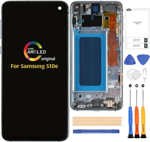 for Samsung Galaxy S10e 【Original with Frame】 SM-G970 Screen Replacement G970F G970U;W;N;X LCD Display Touch Screen Digitizer Full Assembly Repair Kits with Tools (with Blue Frame Glaxy S10e) in Saudi Arabia