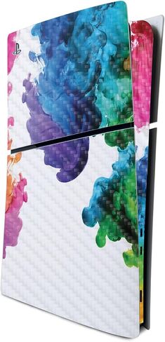 MightySkins Carbon Fiber Skin for PS5 Playstation 5 Slim Disc Edition Bundle - Red Dragon Protective, Durable Textured Carbon Fiber Finish Easy to Apply Made in The USA in Saudi Arabia
