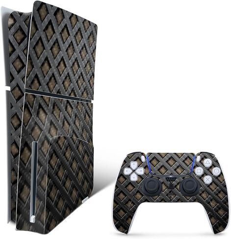 MightySkins Carbon Fiber Skin for PS5 Playstation 5 Slim Disc Edition Bundle - Red Dragon Protective, Durable Textured Carbon Fiber Finish Easy to Apply Made in The USA in Saudi Arabia