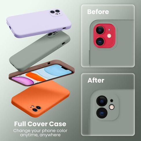 Designed for iPhone 11 Phone Case,[Square Edges][Camera Protection] Silicone Upgraded Case with [2X Screen Protectors],Soft Anti-Scratch Microfiber Lining, 6.1 inch,Alpine Green in Saudi Arabia