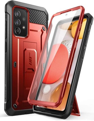 SUPCASE for Samsung Galaxy A52 4G/5G Case with Screen Protector (Unicorn Beetle Pro), [Built-in Stand & Belt Clip] Full-Body Heavy Duty Rugged Kickstand Protective Phone Case for Galaxy A52s, Black in Saudi Arabia