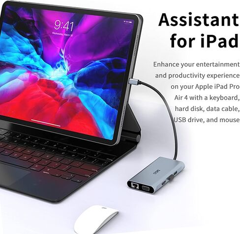USB C Hub, USB C Laptop Docking Station Dual Monitor, 6 in 1 USB C Dock with HDMI 4K, VGA,2 USB Port 3.0, 100W PD Charger, Gigabit Ethernet, USB C Dongle Compatible with MacBook/Dell/HP/Lenovo Laptops in Saudi Arabia