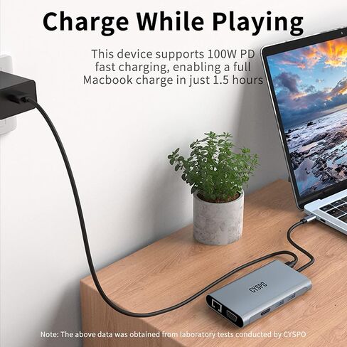 USB C Hub, USB C Laptop Docking Station Dual Monitor, 6 in 1 USB C Dock with HDMI 4K, VGA,2 USB Port 3.0, 100W PD Charger, Gigabit Ethernet, USB C Dongle Compatible with MacBook/Dell/HP/Lenovo Laptops in Saudi Arabia
