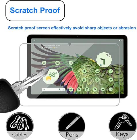 قطعتان من واقي الشاشة لجهاز Google Pixel Tablet 10.95 بوصة 2023، طبقة من الزجاج المقوى، سهلة التركيب in Kuwait