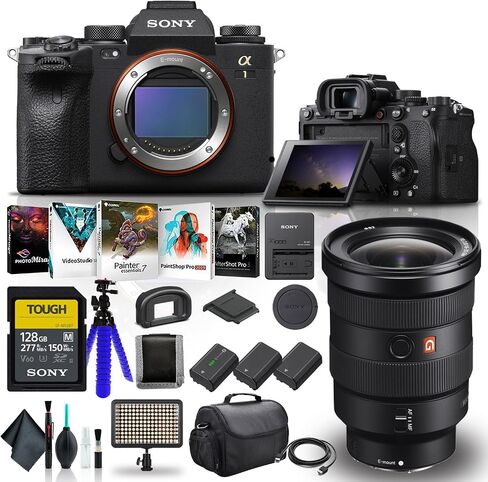 Sony Alpha 1 Mirrorless Digital Camera Body Only ILCE-1/B, Sony FE 16-35mm f/2.8 GM Lens, 128GB Tough Memory Card, Corel Photo Software, 2 x NP-FZ100 Compatible Battery, LED Light, and More in Saudi Arabia