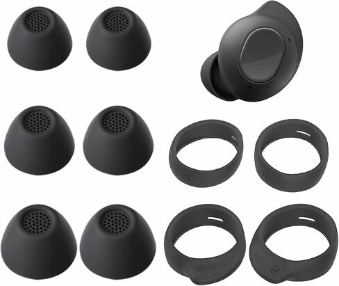 A-Focus Wingtip Ear Tips Kit for Galaxy Buds FE Replacement Silicone Anti-Slip Fit in Case Cover Eartips Ear Hook Earbuds Gel Wings Accessories Compatible with Samsung Galaxy Buds FE Graphite 5 Pairs in Saudi Arabia